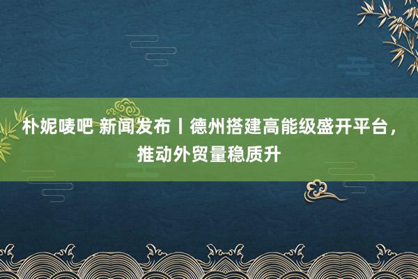朴妮唛吧 新闻发布丨德州搭建高能级盛开平台,推动外贸量稳质升