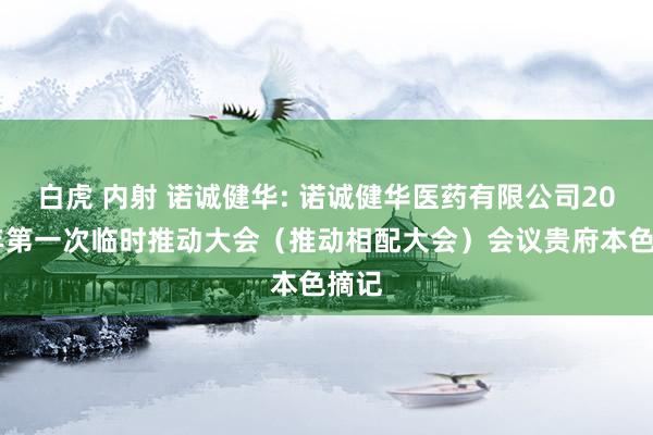 白虎 内射 诺诚健华: 诺诚健华医药有限公司2024年第一次临时推动大会（推动相配大会）会议贵府本色摘记