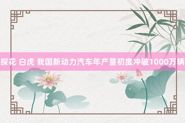 探花 白虎 我国新动力汽车年产量初度冲破1000万辆