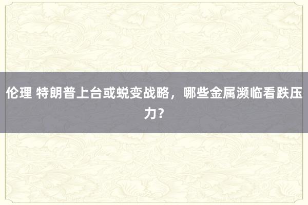伦理 特朗普上台或蜕变战略，哪些金属濒临看跌压力？