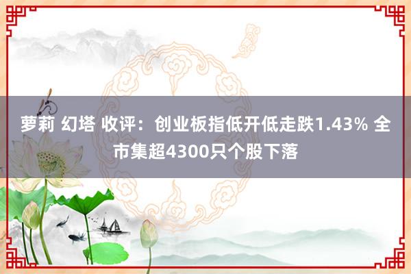 萝莉 幻塔 收评：创业板指低开低走跌1.43% 全市集超4300只个股下落