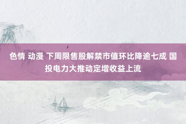 色情 动漫 下周限售股解禁市值环比降逾七成 国投电力大推动定增收益上流