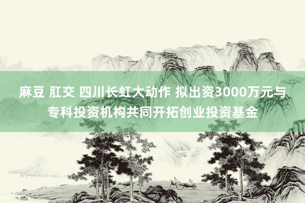 麻豆 肛交 四川长虹大动作 拟出资3000万元与专科投资机构共同开拓创业投资基金