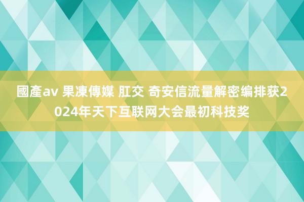 國產av 果凍傳媒 肛交 奇安信流量解密编排获2024年天下互联网大会最初科技奖