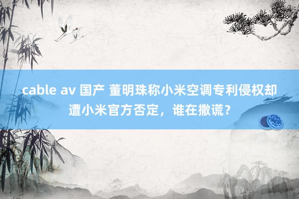 cable av 国产 董明珠称小米空调专利侵权却遭小米官方否定，谁在撒谎？