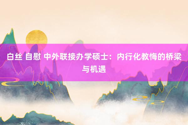 白丝 自慰 中外联接办学硕士：内行化教悔的桥梁与机遇