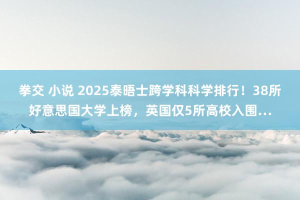 拳交 小说 2025泰晤士跨学科科学排行！38所好意思国大学上榜，英国仅5所高校入围…