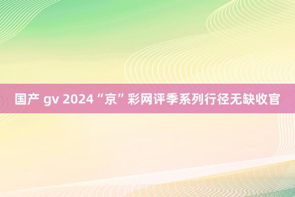 国产 gv 2024“京”彩网评季系列行径无缺收官