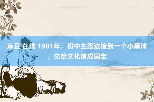 麻豆 在线 1981年，初中生路边捡到一个小黑球，交给文化馆成国宝