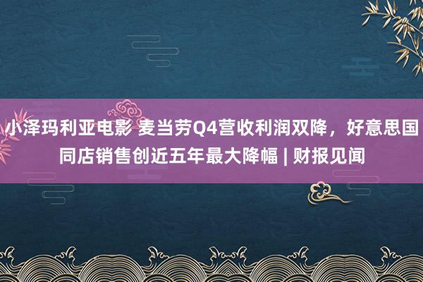 小泽玛利亚电影 麦当劳Q4营收利润双降，好意思国同店销售创近五年最大降幅 | 财报见闻