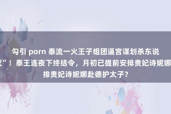 勾引 porn 泰流一火王子组团逼宫谋划杀东说念主遭“团灭”！泰王连夜下终结令，月初已提前安排贵妃诗妮娜赴德护太子？